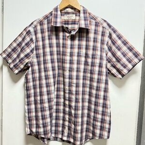 Original Penguin Blue and Red Plaid Button Down Shirt Size XL